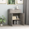 Aparador de madera contrachapada gris hormigón 60x30x75 cm 3