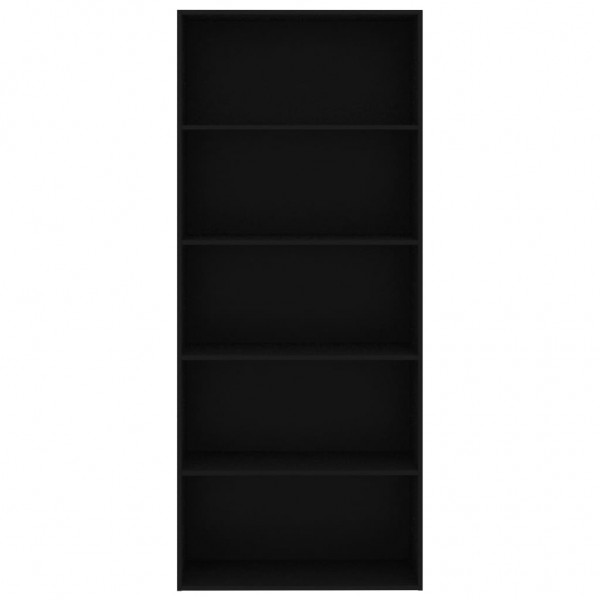 Estante com 5 prateleiras derivados de madeira preto M 4