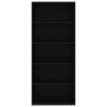 Estantería de 5 niveles madera contrachapada negra 80x30x189 cm 4