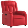 Sillón reclinable de cuero sintético rojo 2