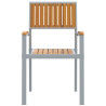 Sillas de Jardín Apilables  6 pcs Gris de Acero y Madera Maciza de Acacia 5