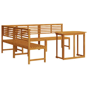 Conjunto de Comedor de Jardín de Acacia de 4 Piezas H