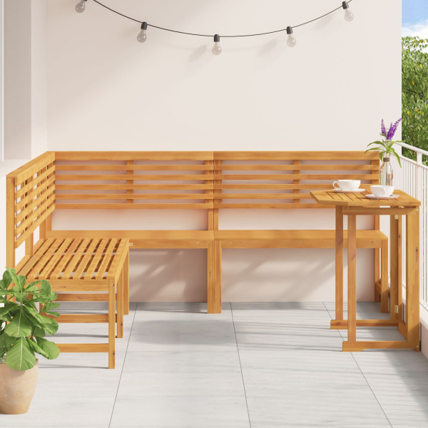 Conjunto de Comedor de Jardín de Acacia de 4 Piezas M 4