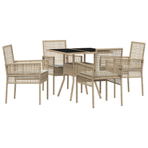 Conjunto de Jantar 5 Peças Bege Polyrattan H