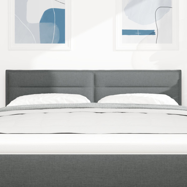 Cabecero Diseño Líneas Gris Oscuro 80 cm Tela M 4