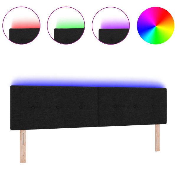 Cabeceira LED estofada com botões pretos de 90 cm M 3