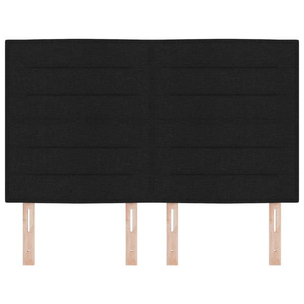 Cabecera  diseño de líneas LED negra 160 cm tela M 5