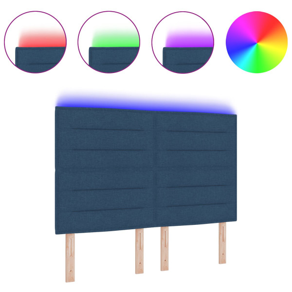 Cabecero LED  Diseño de Líneas Azul 80 cm Tela M 3