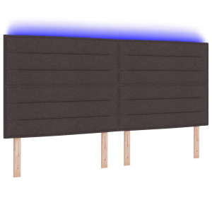 Cabeceira LED Design Linhas Castanho 100 cm Tecido H