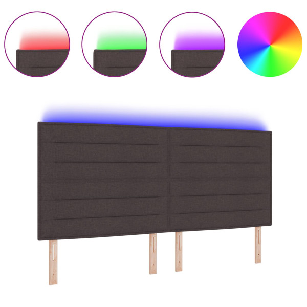 Cabeceira LED Design Linhas Castanho 100 cm Tecido M 4