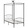 Estructura de cama con dosel metal negro 100x200 cm 2