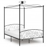 Estrutura de cama com dossel 140x200 cm metal preto 1