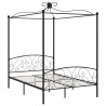 Estructura de cama con dosel metal negro 140x200 cm 2