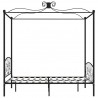 Estrutura de cama com dossel 140x200 cm metal preto 4