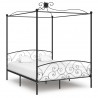 Estructura de cama con dosel metal negro 160x200 cm 1