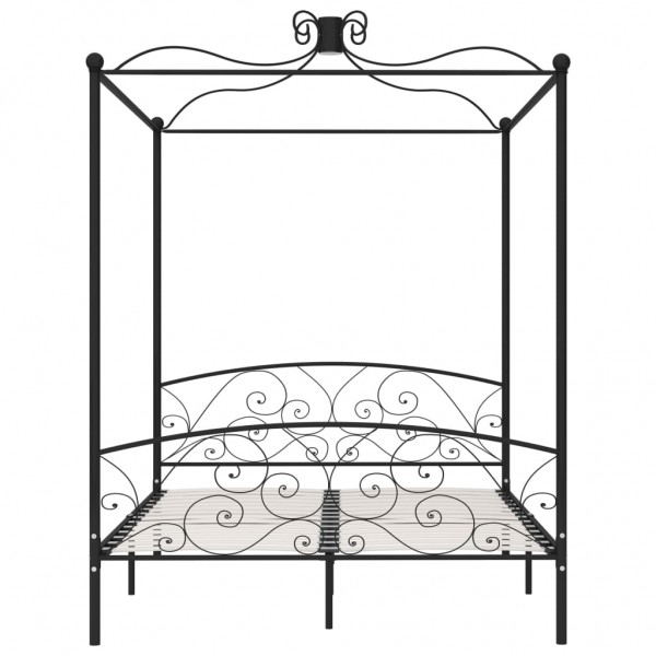 Estructura de cama con dosel metal negro 160x200 cm M 3
