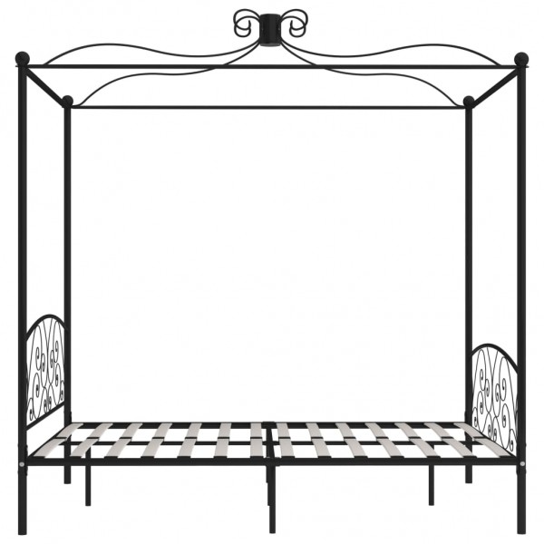 Estructura de cama con dosel metal negro 180x200 cm M 4