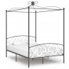 Estructura de cama con dosel metal gris 120x200 cm 1