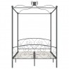 Estructura de cama con dosel metal gris 140x200 cm 3