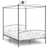 Estructura de cama con dosel metal gris 160x200 cm 1