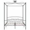 Estrutura de cama com dossel 180x200 cm metal cinzento 3