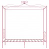 Estructura de cama con dosel metal rosa 100x200 cm 4