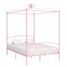 Estructura de cama con dosel metal rosa 120x200 cm 1