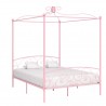 Estrutura de cama com dossel 160x200 cm metal rosa 1