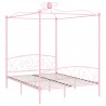 Estrutura de cama com dossel 160x200 cm metal rosa 2