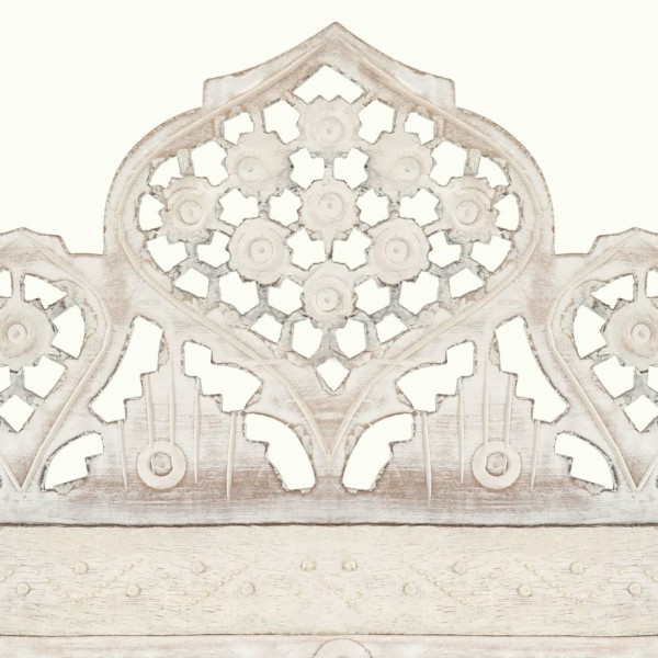 Biombo 3 paneles tallado a mano madera mango blanco 120x165 cm M 3