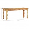 Banco de madera maciza reciclada 110x35x45 cm 4