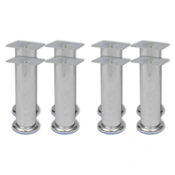 Patas de sofá 8 unidades redondas cromadas 180 mm D