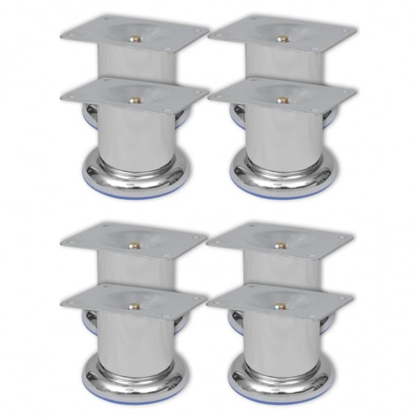 Patas de sofá 8 unidades redondas cromadas 60 mm D