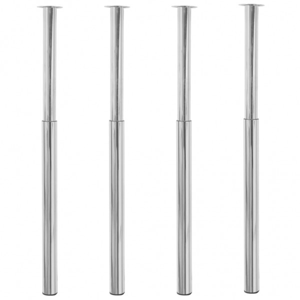 Patas de mesa telescópicas 4 unidades cromado 710 mm-1100 mm D