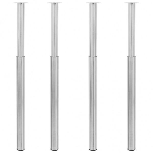 Patas de mesa telescópicas 4 uds níquel cepillado 710-1100 mm D