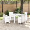 Conjunto de Jantar Jardim Branco 5 pcs Branco Vime de resina 1