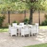 Conjunto de Jantar para Jardim 7 pcs Branco Rattan / Poliéster 1