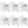 Conjunto de Jantar para Jardim 7 pcs Branco Rattan / Poliéster 4