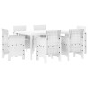 Conjunto de Jantar para Jardim 7 pcs Branco Rattan plástico 2
