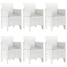 Conjunto de Jantar para Jardim 7 pcs Branco Rattan plástico 4