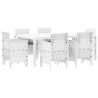 Conjunto de Jantar de Jardim 7 pcs Branco Rattan / Vime 2
