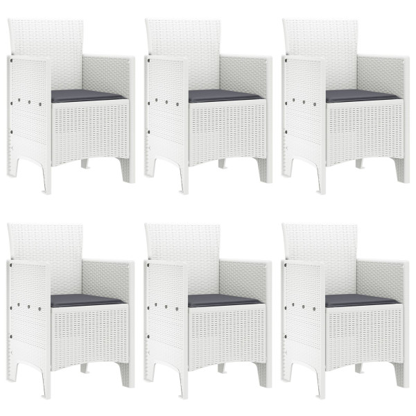 Conjunto de Jantar de Jardim 7 pcs Branco Rattan / Vime M 4