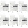 Conjunto de Jantar de Jardim 7 pcs Branco Rattan / Vime 4