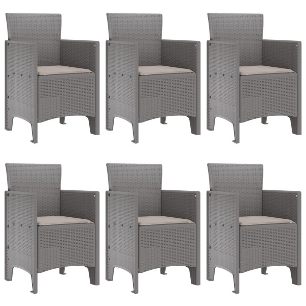 Conjunto de Jantar de Jardim 7 pcs Cinzento-claro Plástico M 4