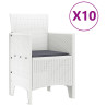 Conjunto de Jantar de Jardim 11 pcs Branco 250 x 100 x 73 cm 5