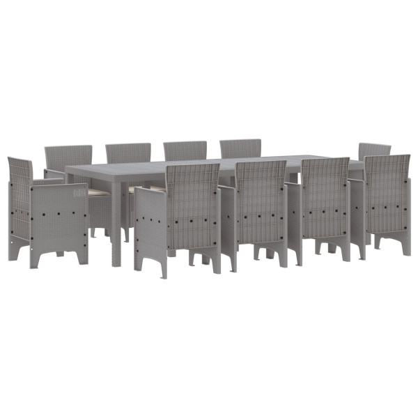 Conjunto de Jantar de Jardim 11 pcs Cinzento-claro M 2