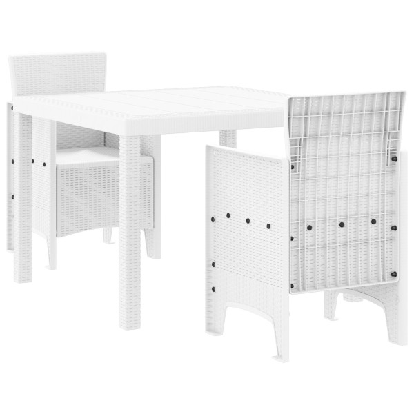 Conjunto de Jantar de Jardim 3 pcs Branco 100 x 100 x 73 cm M 2