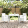 Conjunto de Jantar de Jardim 3 pcs Branco 100 x 100 x 73 cm 3