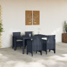 Conjunto de Jantar de Jardim 5 pcs Antracite 150 x 100 x 73 cm 3