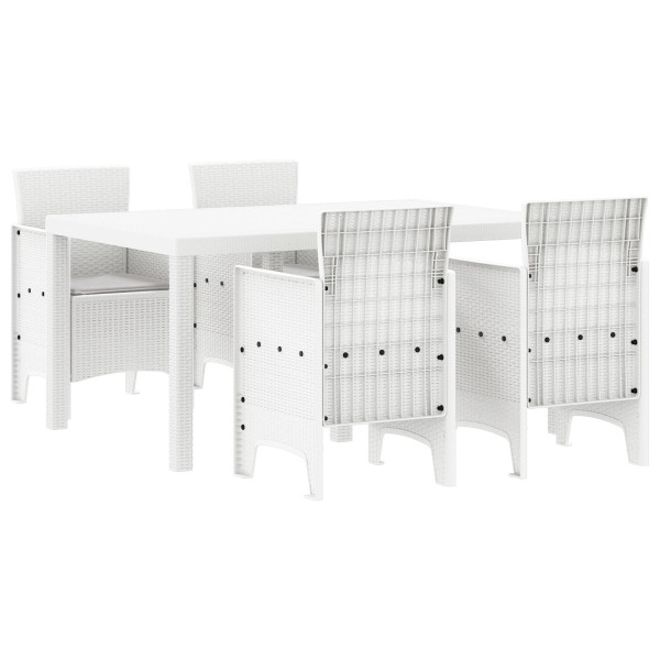 Conjunto de Jantar de Jardim 5 pcs Branco 150 x 100 x 73 cm M 2